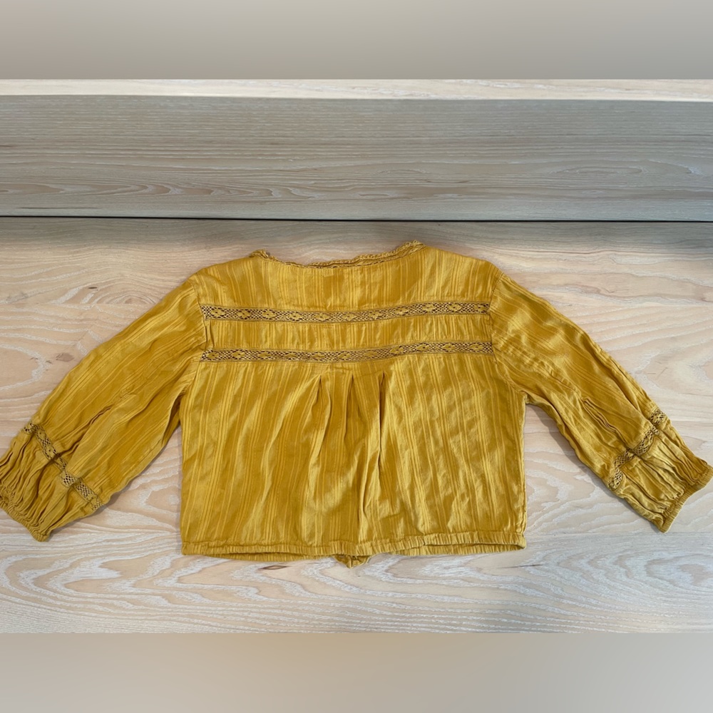 Free People mustard embroidered top XS - Picture 4 of 4